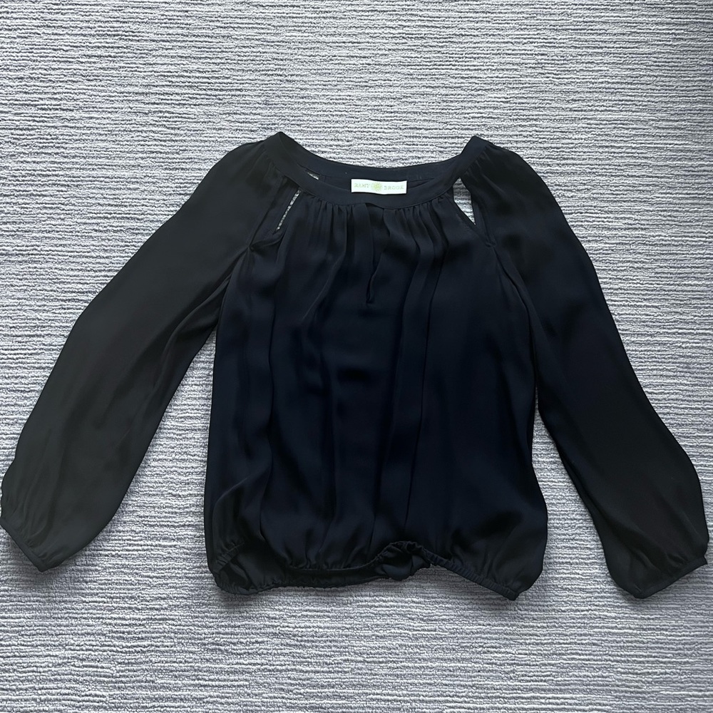 Ramy Brook black silk blouse Sz S